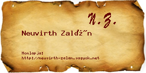 Neuvirth Zalán névjegykártya