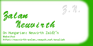 zalan neuvirth business card
